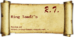 Ring Tamás névjegykártya